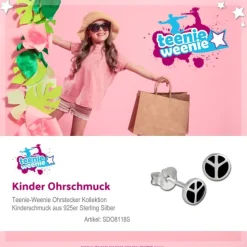 Kinder Ohrring Peace 925er Silber Kinderschmuck TW SDO8118S