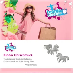 Kinder Ohrring Pferd 925er Sterling Silber Kinderschmuck TW SDO592J