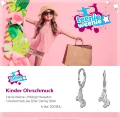 Kinder Ohrring Pferd 925er Silber Ohrhänger Kinderschmuck TW SDO583J