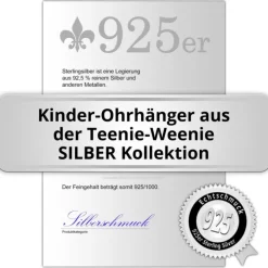 Kinder Ohrring Pferd 925er Silber Ohrhänger Kinderschmuck TW SDO583J