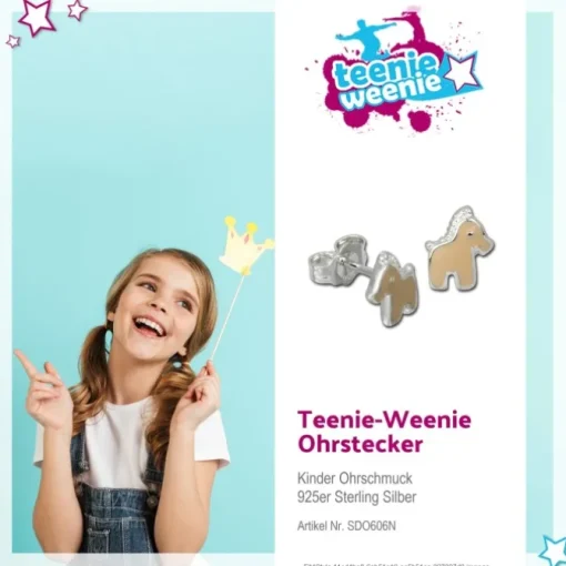 Kinder Ohrring Pferdchen Silber Ohrstecker Kinderschmuck TW SDO606N