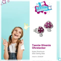 Kinder Ohrring Pilz pink Silber Ohrstecker Kinderschmuck TW SDO8020P