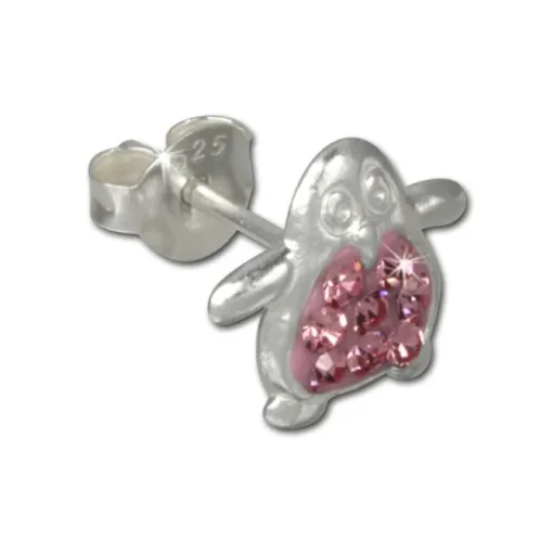 Kinder Ohrring Pinguin rosa Silber Ohrstecker Kinderschmuck TW SDO8004A
