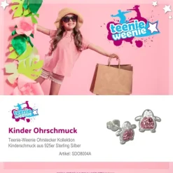 Kinder Ohrring Pinguin rosa Silber Ohrstecker Kinderschmuck TW SDO8004A
