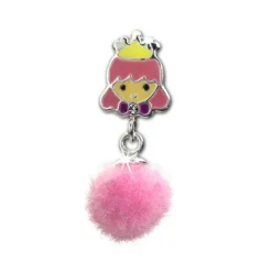 Kinder Ohrring Prinzessin Puschel rosa Ohrstecker 925 Silber SDO8555A