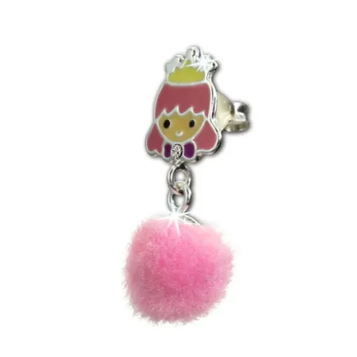 Kinder Ohrring Prinzessin Puschel rosa Ohrstecker 925 Silber SDO8555A