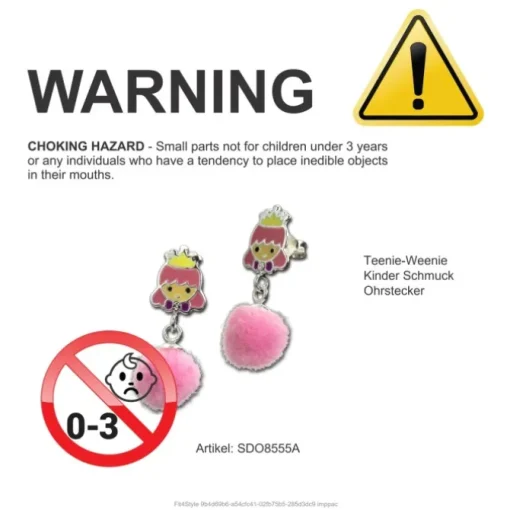 Kinder Ohrring Prinzessin Puschel rosa Ohrstecker 925 Silber SDO8555A