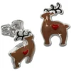 Kinder Ohrring Rentier braun Silber Ohrstecker Kinderschmuck TW SDO611N