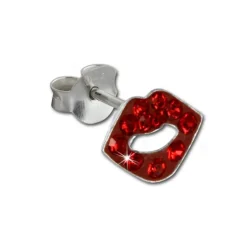 Kinder Ohrring Roter Mund 925er Silber Kinderschmuck TW SDO8017R