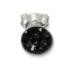 Kinder Ohrring Rund schwarz 925 Ohrstecker Kinderschmuck TW SDO252S