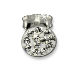 Kinder Ohrring Rund weiß 925 Ohrstecker Kinderschmuck TW SDO252W