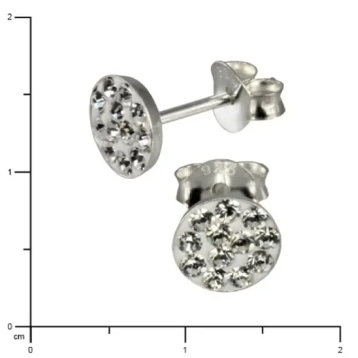 Kinder Ohrring Rund weiß 925 Ohrstecker Kinderschmuck TW SDO252W