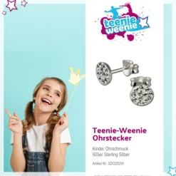 Kinder Ohrring Rund weiß 925 Ohrstecker Kinderschmuck TW SDO252W