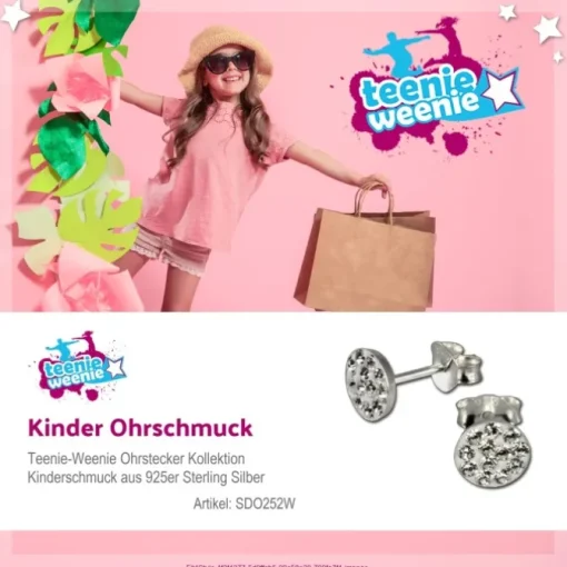 Kinder Ohrring Rund weiß 925 Ohrstecker Kinderschmuck TW SDO252W