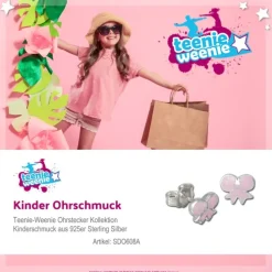 Kinder Ohrring Schleife rosa 925er Ohrstecker Kinderschmuck TW SDO608A