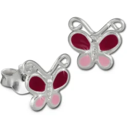 Kinder Ohrring Schmetterling pink Ohrstecker 925 Kinderschmuck TW SDO8127P