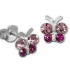 Kinder Ohrring Schmetterling rosa Ohrstecker 925 Kinderschmuck TW SDO8014A