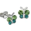 Kinder Ohrring Schmetterling grün Ohrstecker 925 Kinderschmuck TW SDO8014G