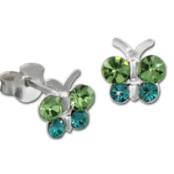 Kinder Ohrring Schmetterling grün Ohrstecker 925 Kinderschmuck TW SDO8014G