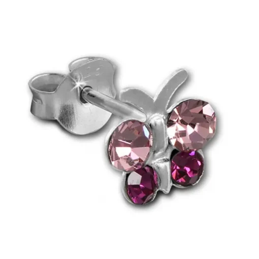 Kinder Ohrring Schmetterling rosa Ohrstecker 925 Kinderschmuck TW SDO8014A