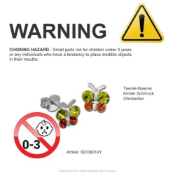 Kinder Ohrring Schmetterling gelb Ohrstecker 925 Kinderschmuck TW SDO8014Y