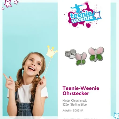 Kinder Ohrring Schmetterling Silber Ohrstecker Kinderschmuck TW SDO215A
