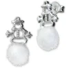 Kinder Ohrring Schneemann Puschel weiß Ohrstecker 925er Silber SDO8553W