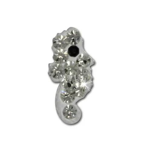 Kinder Ohrring Seepferd weiß 925er Silber Kinderschmuck TW SDO8019W