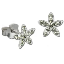 Kinder Ohrring Seestern weiß 925er Silber Kinderschmuck TW SDO8018W