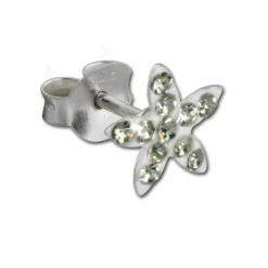 Kinder Ohrring Seestern weiß 925er Silber Kinderschmuck TW SDO8018W