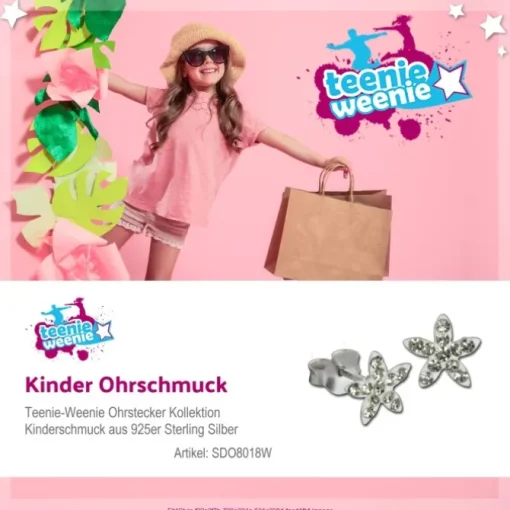 Kinder Ohrring Seestern weiß 925er Silber Kinderschmuck TW SDO8018W