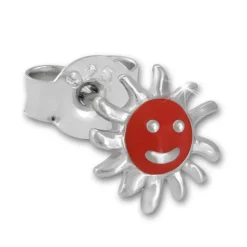 Kinder Ohrring Sonne rot Silber Ohrstecker Kinderschmuck TW SDO201R
