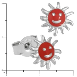 Kinder Ohrring Sonne rot Silber Ohrstecker Kinderschmuck TW SDO201R