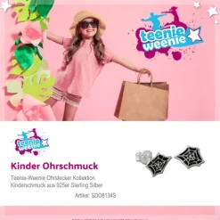Kinder Ohrring Spinnennetz schwarz Ohrstecker 925 Kinderschmuck TW SDO8134S