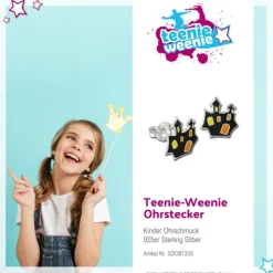 Kinder Ohrring Spukschloss schwarz Ohrstecker 925 Kinderschmuck TW SDO8133S