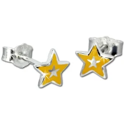 Kinder Ohrring Stern gelb Silber Ohrstecker Kinderschmuck TW SDO200Y