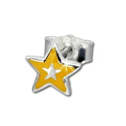 Kinder Ohrring Stern gelb Silber Ohrstecker Kinderschmuck TW SDO200Y