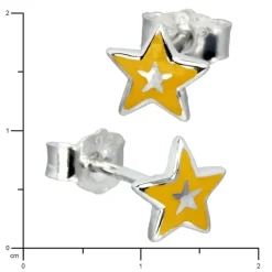 Kinder Ohrring Stern gelb Silber Ohrstecker Kinderschmuck TW SDO200Y