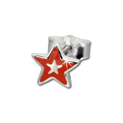 Kinder Ohrring Stern rot Silber Ohrstecker Kinderschmuck TW SDO200R