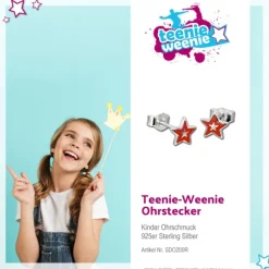 Kinder Ohrring Stern rot Silber Ohrstecker Kinderschmuck TW SDO200R