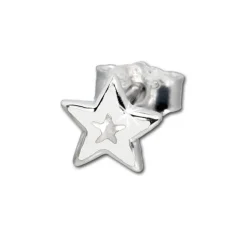 Kinder Ohrring Stern weiß Silber Ohrstecker Kinderschmuck TW SDO200W