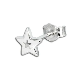 Kinder Ohrring Stern weiß Silber Ohrstecker Kinderschmuck TW SDO200W