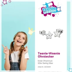 Kinder Ohrring Stern weiß Silber Ohrstecker Kinderschmuck TW SDO200W