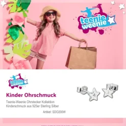 Kinder Ohrring Stern weiß Silber Ohrstecker Kinderschmuck TW SDO200W