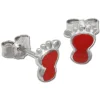 Kinder Ohrring Tapsen rot Silber Ohrstecker Kinderschmuck TW SDO202R
