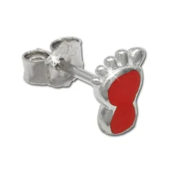Kinder Ohrring Tapsen rot Silber Ohrstecker Kinderschmuck TW SDO202R