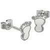 Kinder Ohrring Tapsen weiß Silber Ohrstecker Kinderschmuck TW SDO202W