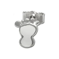 Kinder Ohrring Tapsen weiß Silber Ohrstecker Kinderschmuck TW SDO202W