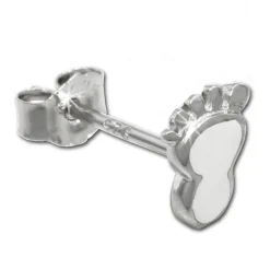 Kinder Ohrring Tapsen weiß Silber Ohrstecker Kinderschmuck TW SDO202W