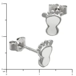 Kinder Ohrring Tapsen weiß Silber Ohrstecker Kinderschmuck TW SDO202W